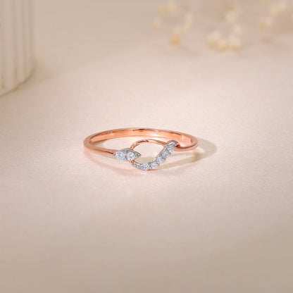 Rose Gold Flambe Lab Grown Diamond Ring