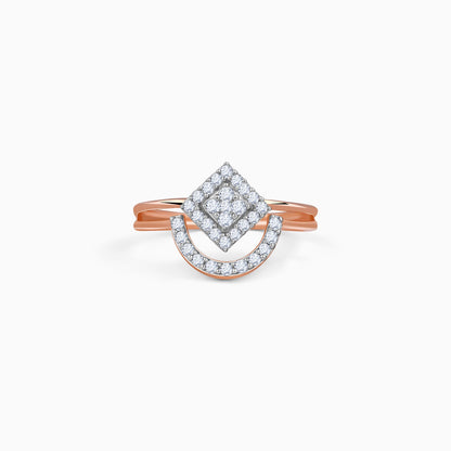 Rose Gold Halo Prism Lab Grown Diamond Ring