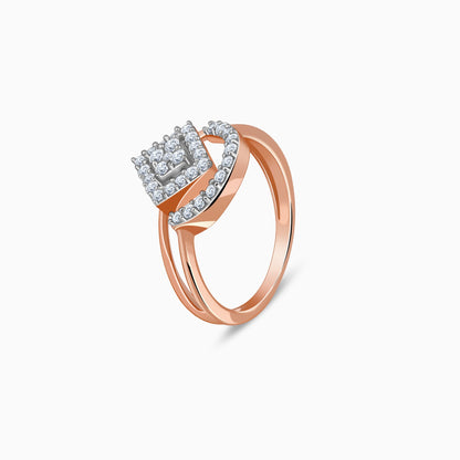 Rose Gold Halo Prism Lab Grown Diamond Ring