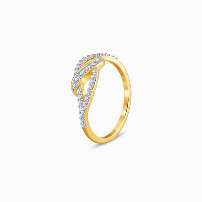 Gold Wavelock Lab Grown Diamond Ring