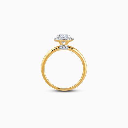 Gold Audrey Halo Salitaire Lab Grown Diamond Ring