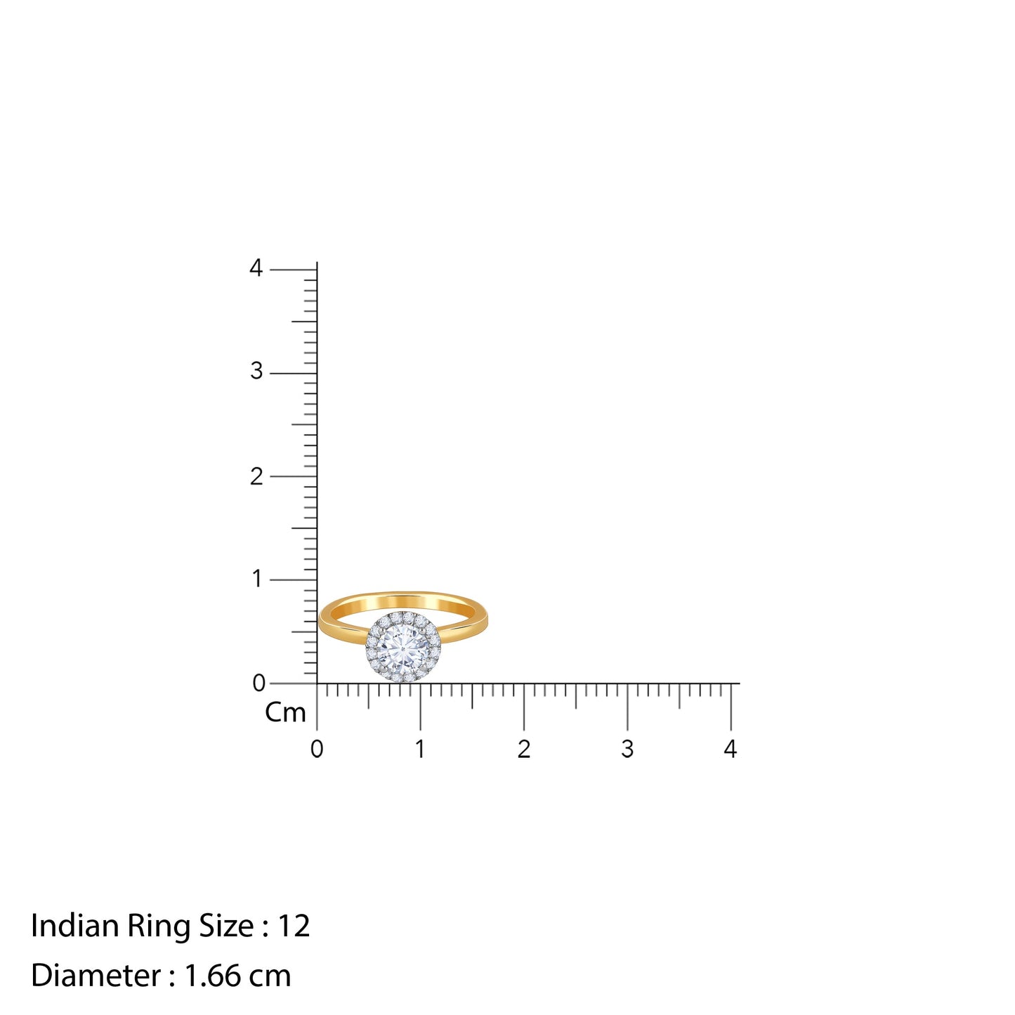 Gold Audrey Halo Salitaire Lab Grown Diamond Ring
