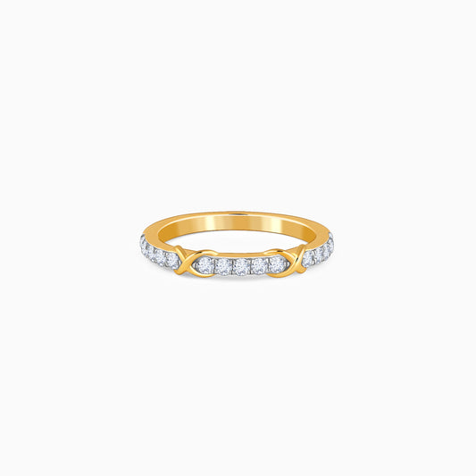 Gold Crossroads Channel Lab Grown Diamond Ring