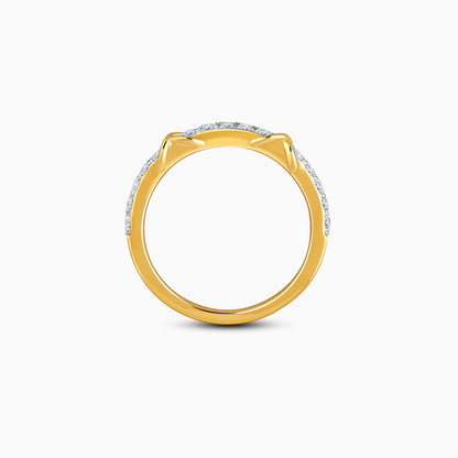 Gold Crossroads Channel Lab Grown Diamond Ring