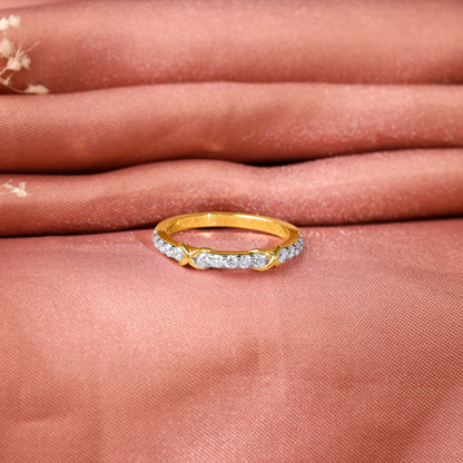 Gold Crossroads Channel Lab Grown Diamond Ring