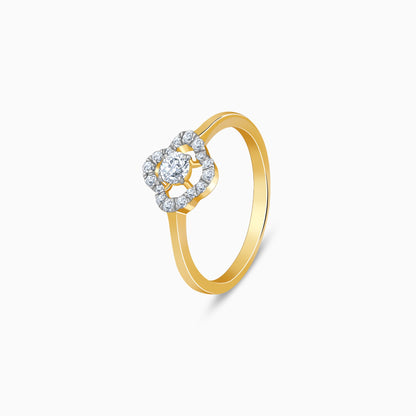 Gold Gilded Quatrefoil Lab Grown Diamond Ring
