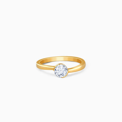 Gold Hug Solitaire Lab Grown Diamond Ring