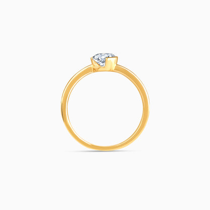 Gold Hug Solitaire Lab Grown Diamond Ring