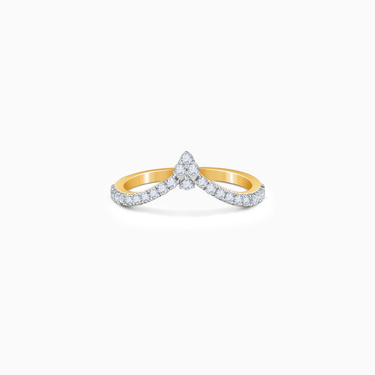 Gold Scallop Shine Lab Grown Diamond Ring
