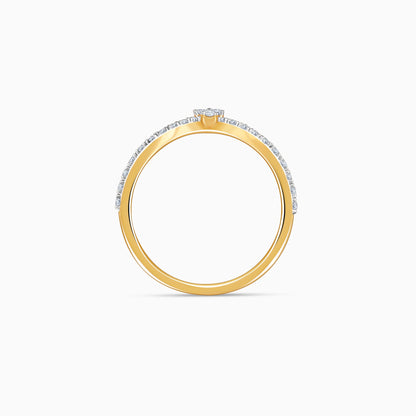 Gold Scallop Shine Lab Grown Diamond Ring