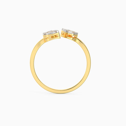 Gold Graceful Leaf Diamond Ring