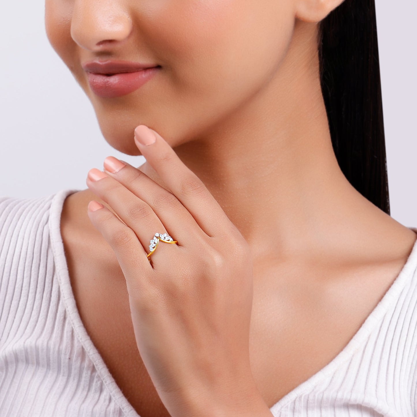 Gold Crestara Lab Grown Diamond Ring