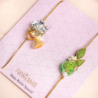Botanic Bloom And Crystal Charm Rakhi Set of 2