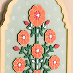 Phool Mirror Work Tealight Candle Holder Lippan Wall Art Set Of 2