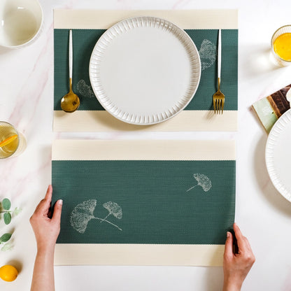 Ginkgo Deep Green Table Mat Set Of 6