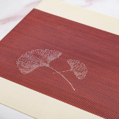 Ginkgo Maroon Table Mat Set Of 6