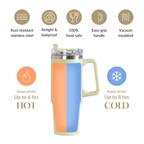 Glacio Insulated Water Bottle Tumbler With Handle Seafoam Green 850ml