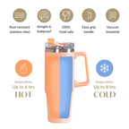 Glacio Spillproof Stainless Steel Water Bottle Soft Apricot 850ml