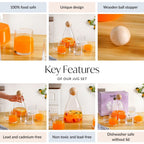 Glass Decanter With Glasses Set Of 7