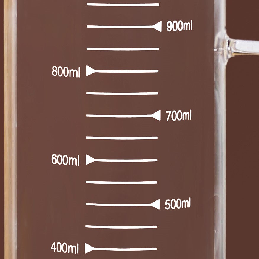 Glass Jug With Measuring Marks And Bamboo Lid 1000ml