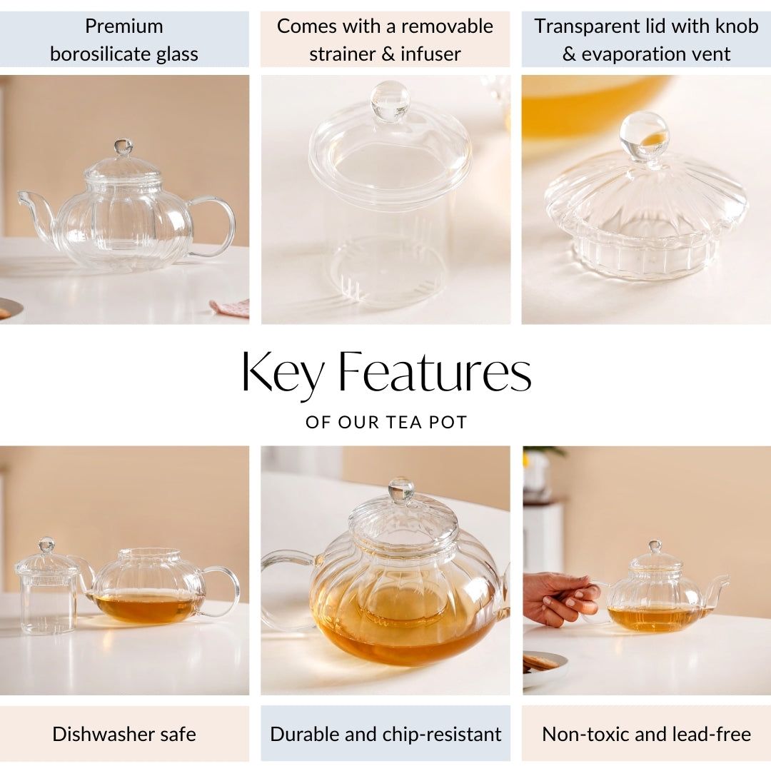 Classic Glass Tea Pot With Infuser 600ml