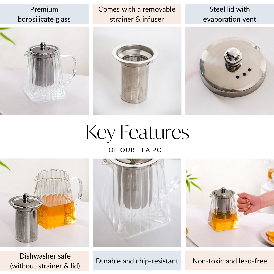 Flame Safe Glass Teapot With Filter 750ml