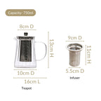 Flame Safe Glass Teapot With Filter 750ml