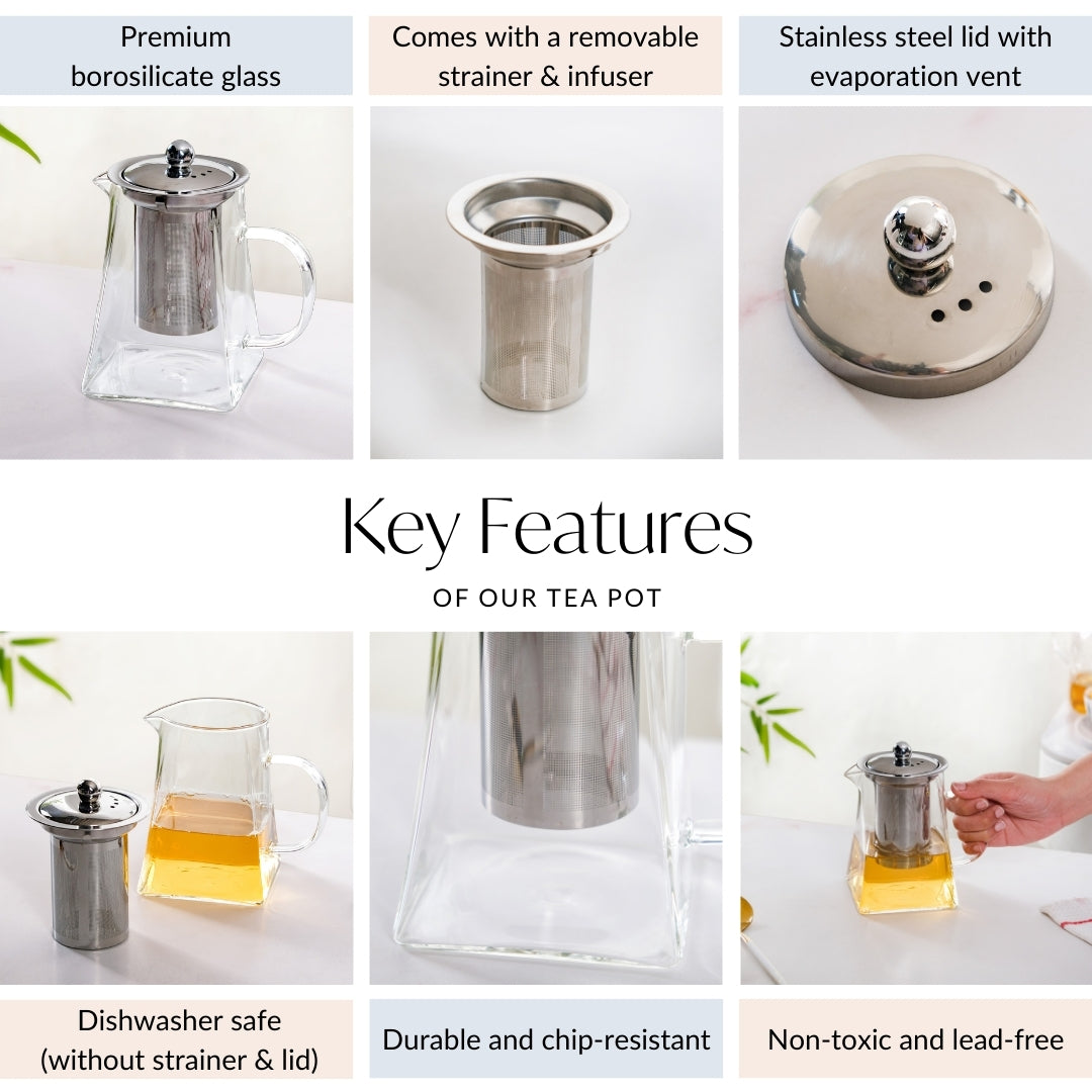Glass Teapot With Infuser Flame Safe 700ml