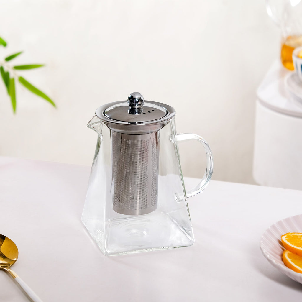 Modern Flame Safe Glass Kettle With Strainer 850ml