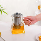 Modern Flame Safe Glass Kettle With Strainer 850ml