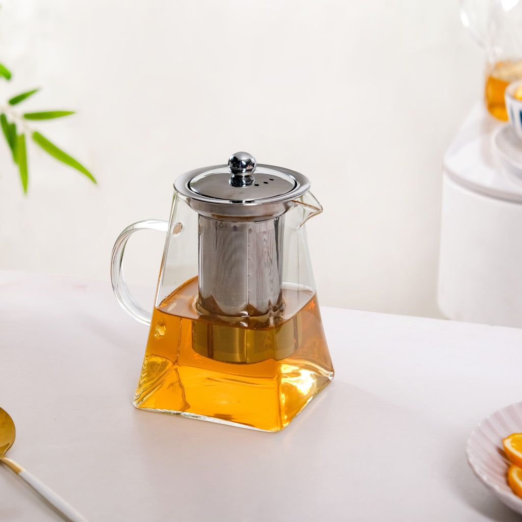 Modern Flame Safe Glass Kettle With Strainer 850ml