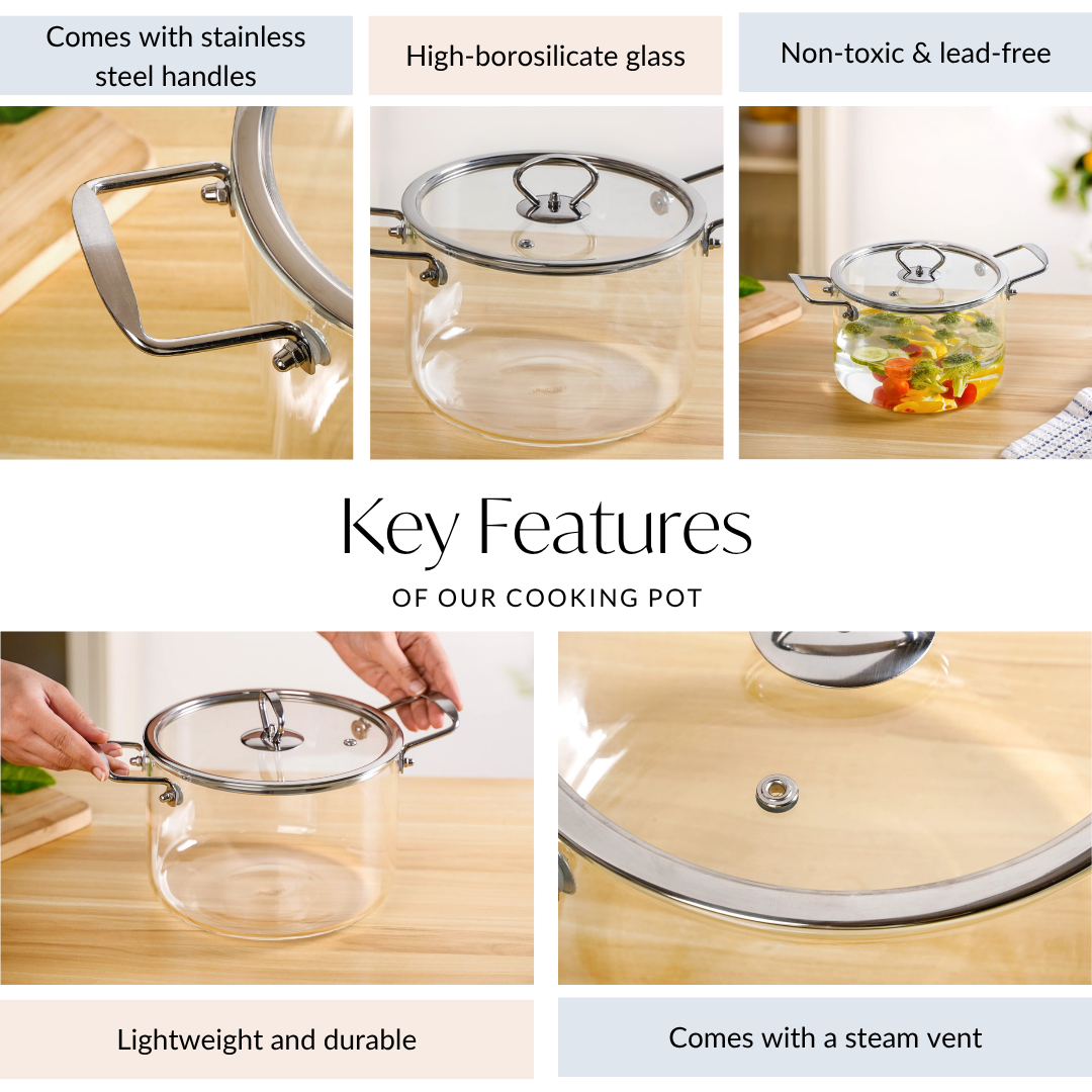 Glass Cooking Pot Medium 3500ml