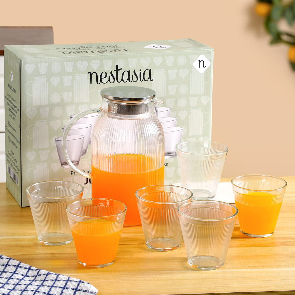 Glass Jug And Tumbler Set Of 7