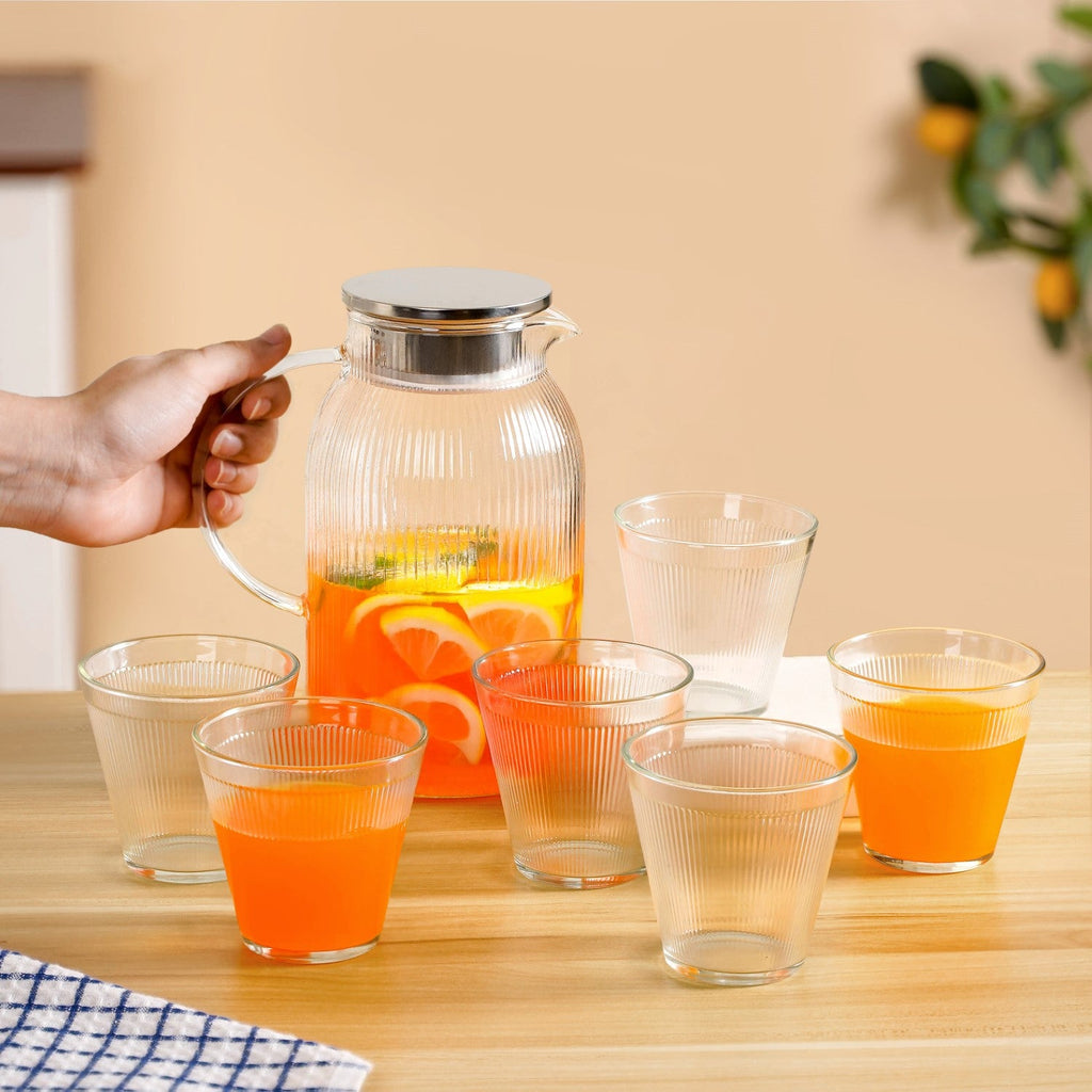 Glass Jug And Tumbler Set Of 7