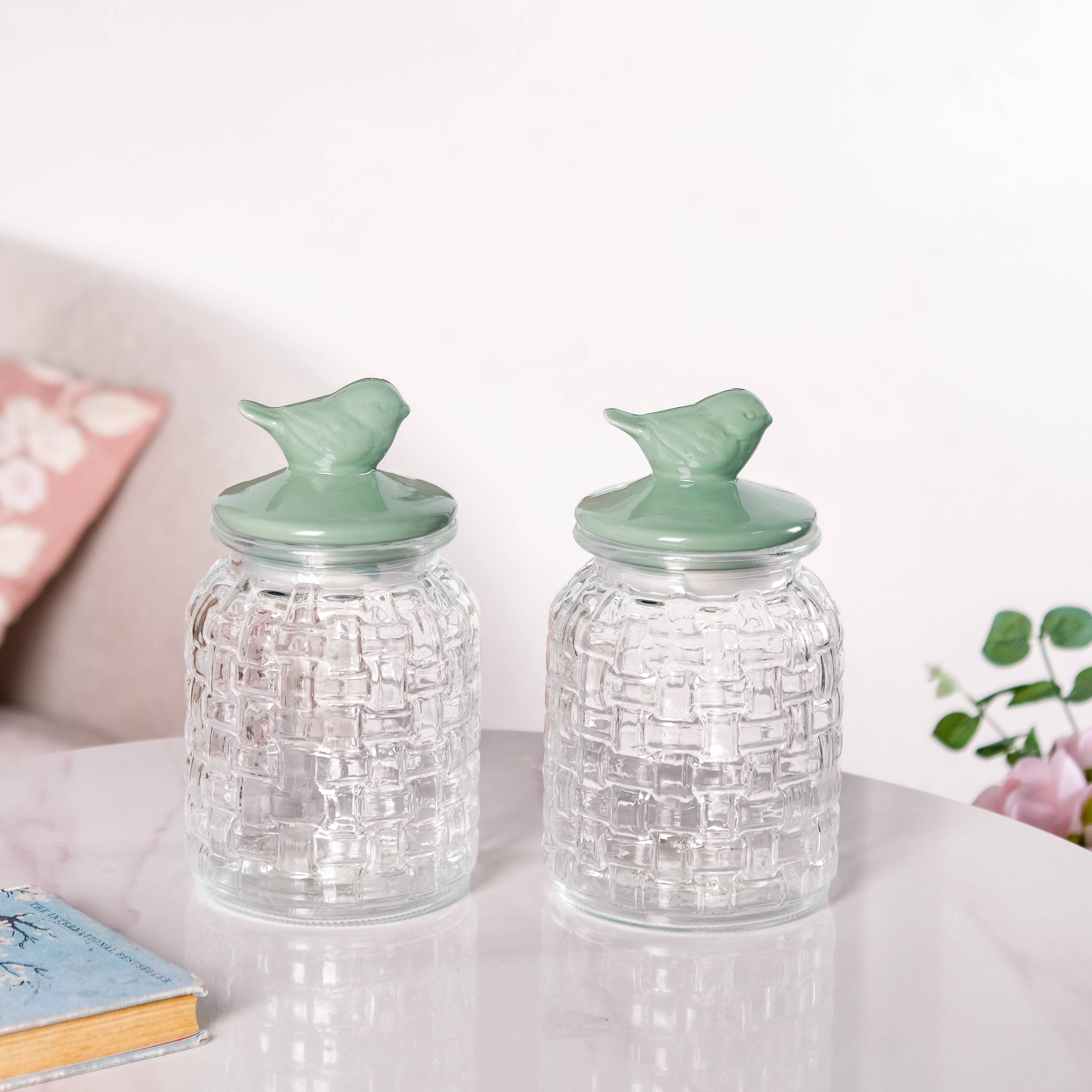 Glass Jar With Ceramic Airtight Lid Set Of 2 1000ml