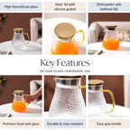 Glass Jug With Texture 1300ml