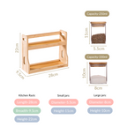 Glass Spice Jars Set of 7 With Wooden Storage Rack