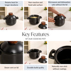 Claymist Chinese Style Ceramic Cooking Pot 1700ml