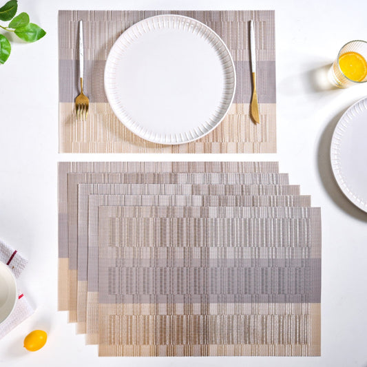 Gold And Brown Mat Set Of 6