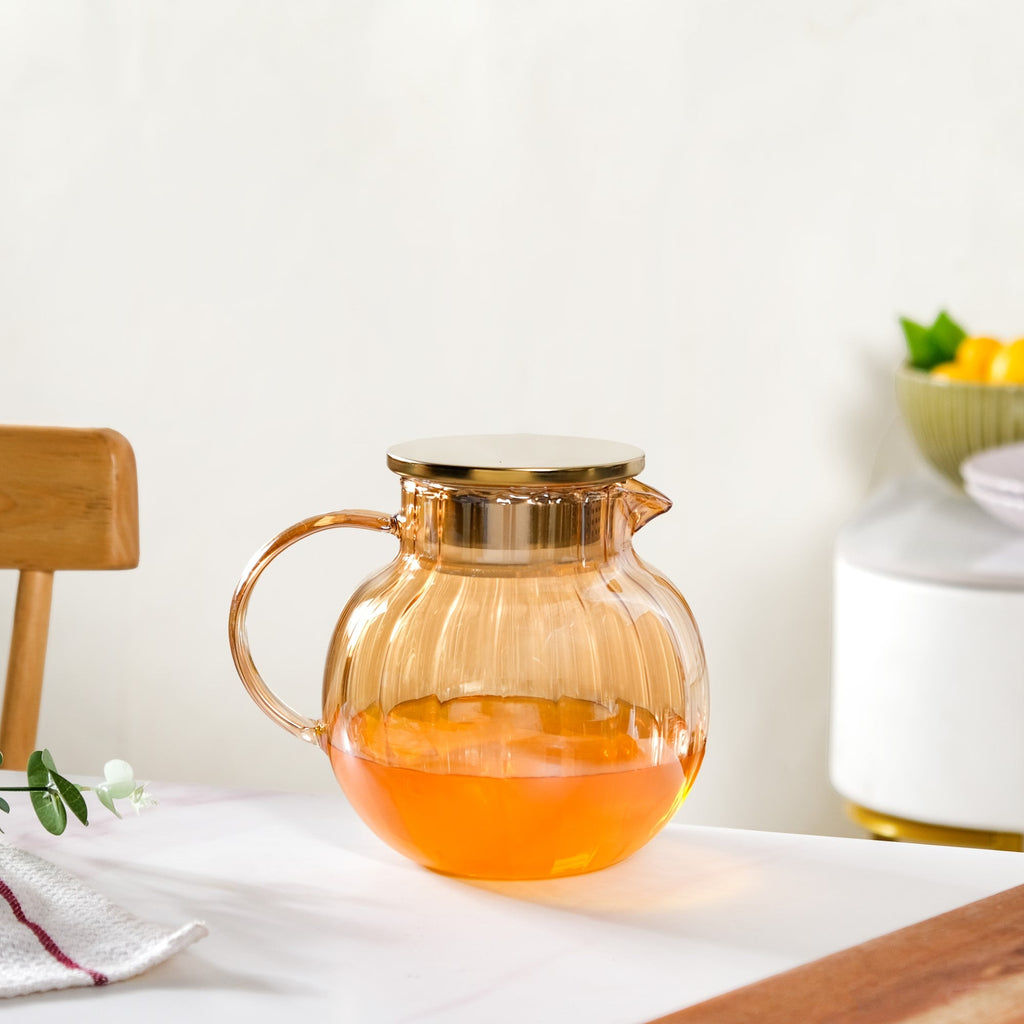 Amber Borosilicate Glass Pitcher 1300ml