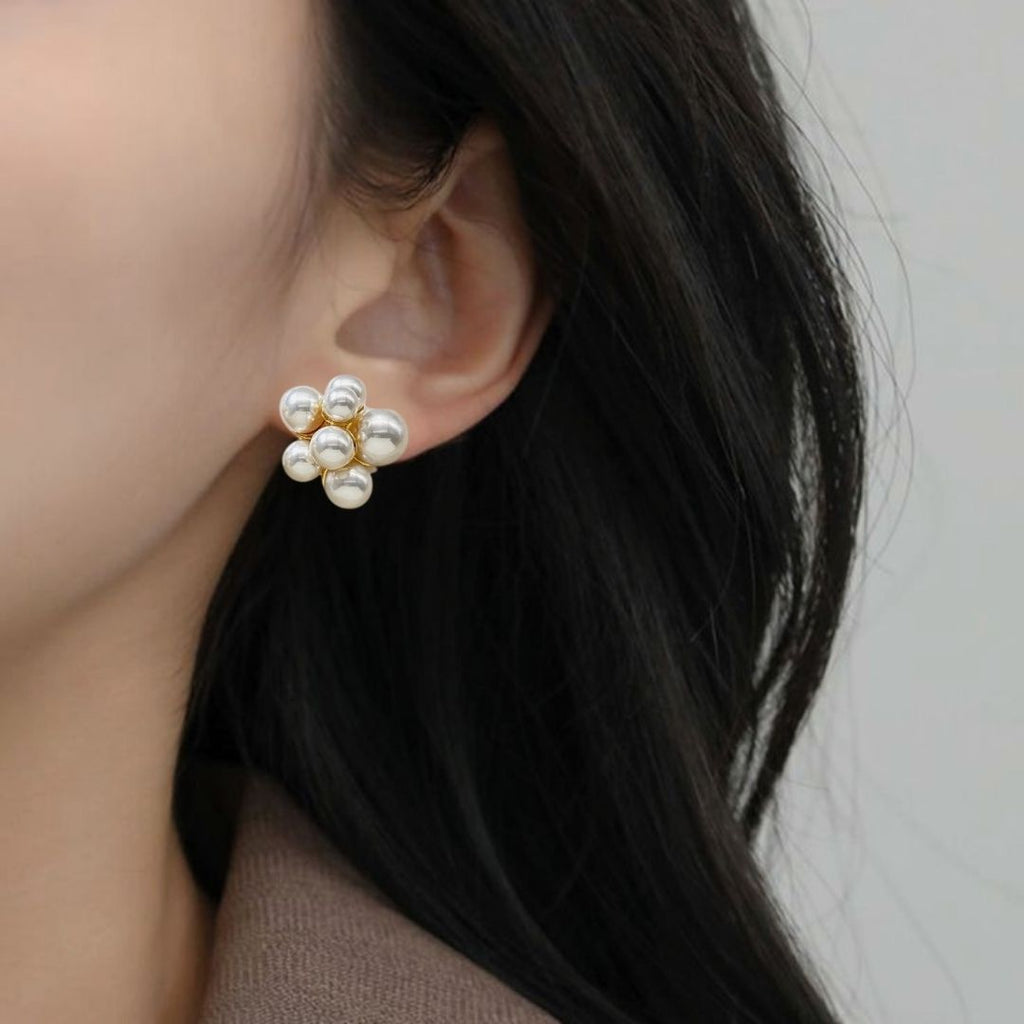 Gold Radiance Cluster Earrings
