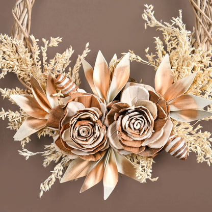 Golden Harvest Bloom Sustainable Flower Wreath Set Of 3