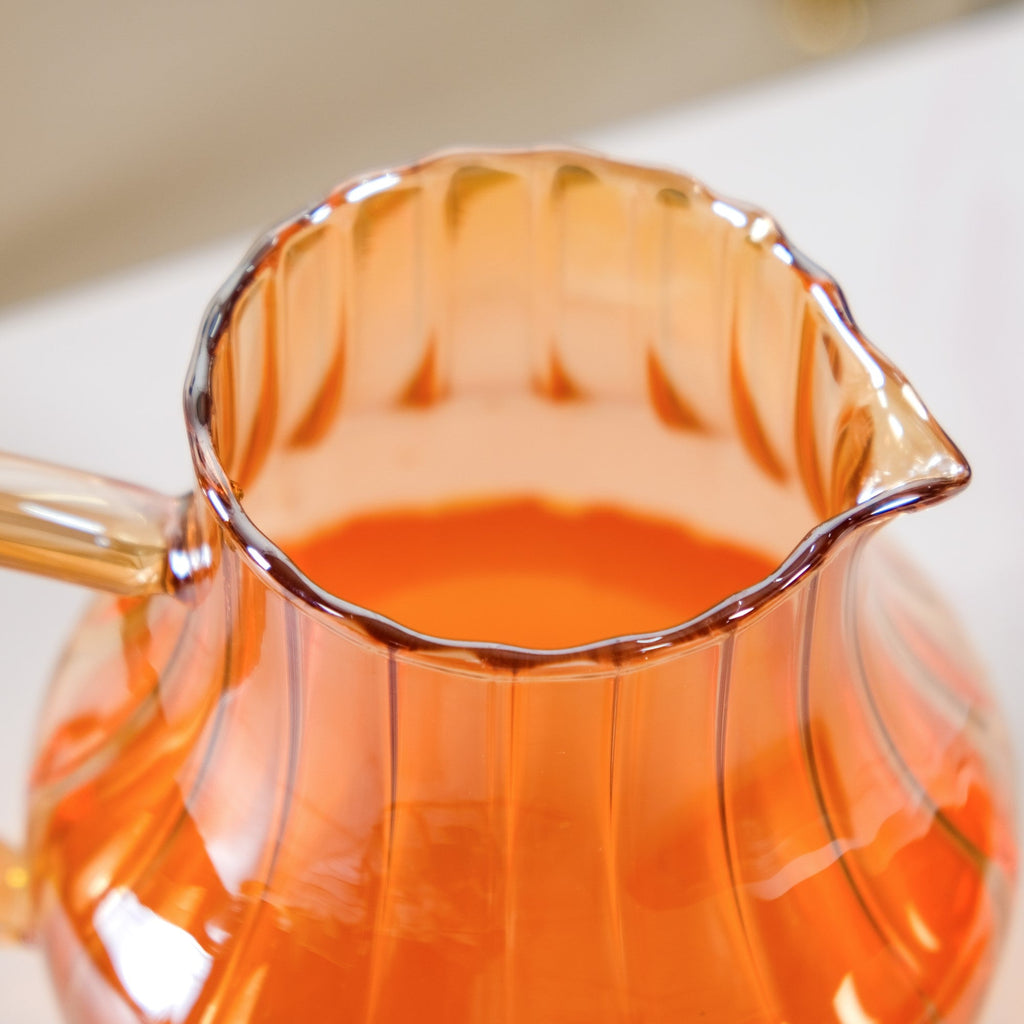 Premium Fluted Amber Borosilicate Glass Jug 1550ml