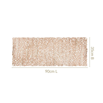 Laser Cut Style Table Runner Gold 90x35cm
