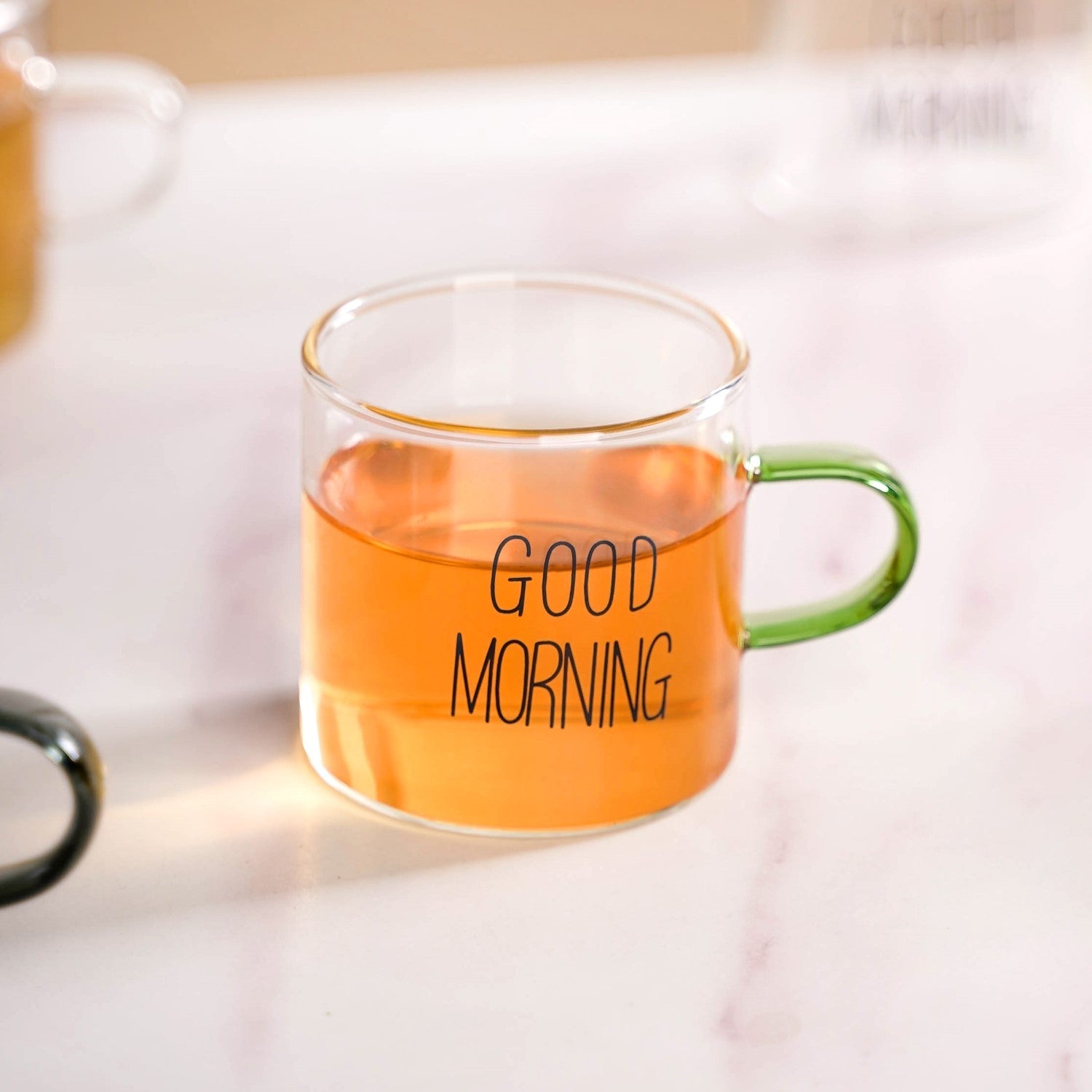 Good Morning Assorted Multicolour Handle Tea Cups Set Of 6 130ml