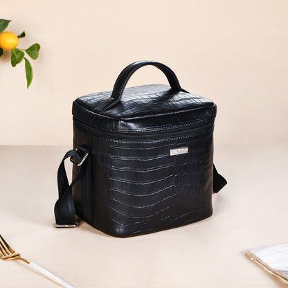 Gourmet Carry Lunch Bag Lunch Box Hamper Black