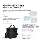 Gourmet Carry Lunch Bag Lunch Box Hamper Black