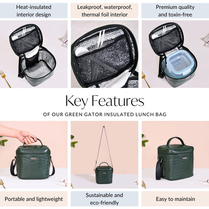 Luxe Insulated Lunch Bag Green