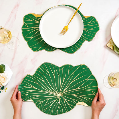 Lily Pad Placemats For Dining Table Green Set Of 6