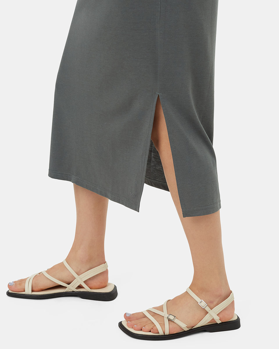 TreeBlend V-Neck Midi Dress